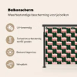 Vlechtpatroon - Groen - Roze - Geometrisch Balkonbeschermer Duitsland klein 596 -specs_NL