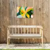 Abstract - Geel - Roze - Groen Tuinposter op houten frame 2 cm dik klein -sfeer4