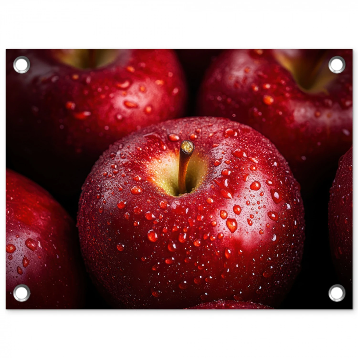 Rood - Appels - Fruit tuinposter los doek klein -3d