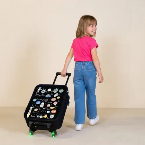 Alfabet in ruimte thema Kinderkoffer - Zwart klein -sfeer1