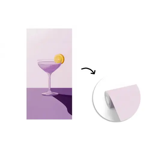 Cocktail - Paars - Minimalistisch - Citroen fotobehang vinyl groot -3d