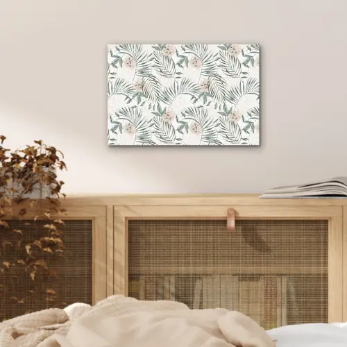 Bohemian - Bloemen - Bladeren - Jungle - Tropical aluminium wit klein -sfeer3