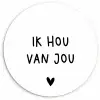 Spreuken - Ik hou van jou - Quotes Wandcirkel kunststof plaat 5mm dik klein -3d