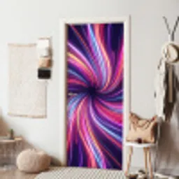 Abstract - Swirl - Futuristic - Neon deurposter klein -sfeer6
