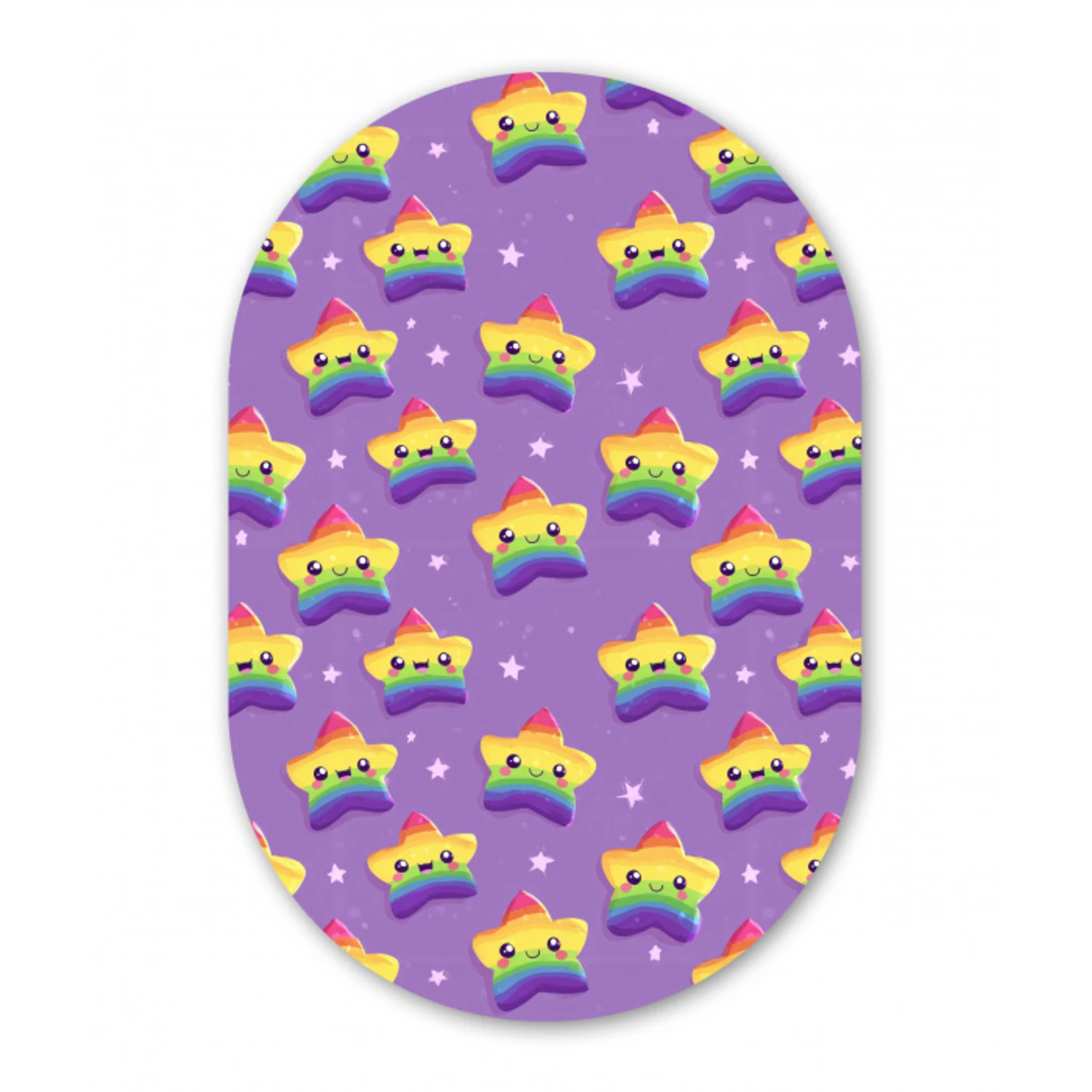 Sterren - Regenboog - Paars Wandcirkel Ovaal Aluminium middel 839 -3d