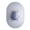 Kever - Delfts  - Blauw - Goud Wandcirkel Ovaal Forex klein -3d