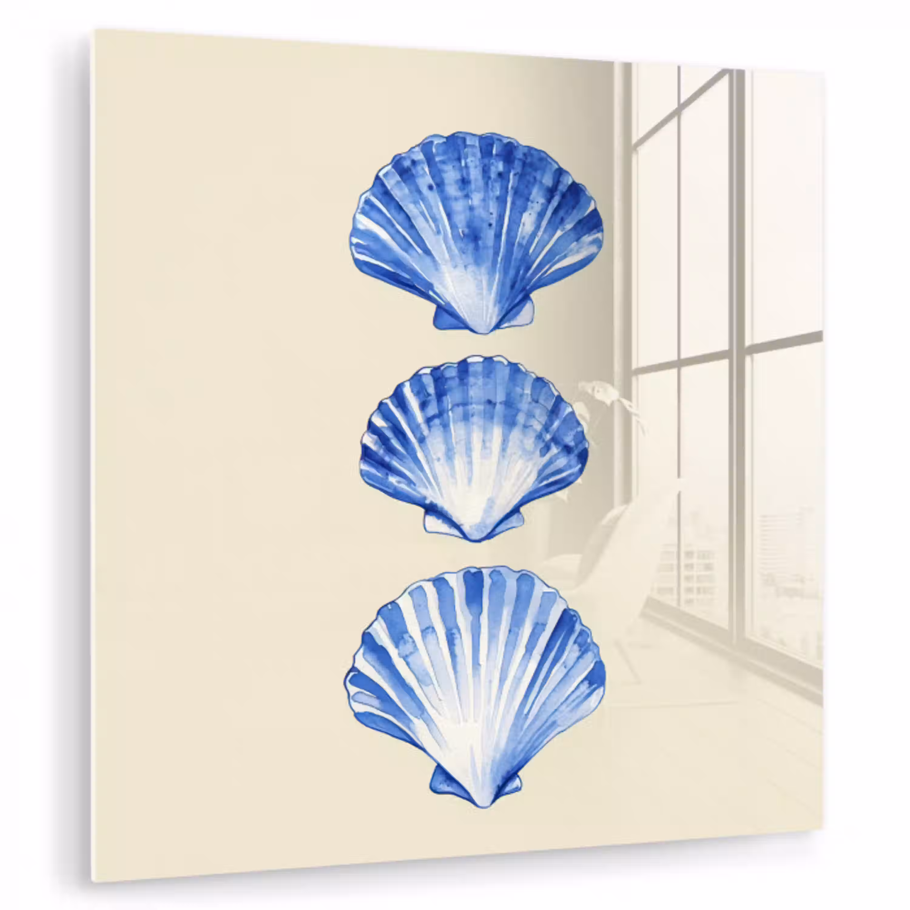 Schelpen - Blauw - Beige plexiglas 5mm klein -zzzproduct_nieuw