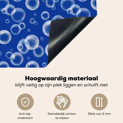 Bubbels - Patroon - Blauw Inductie beschemer met haakjes klein -ky-onderkant-nl