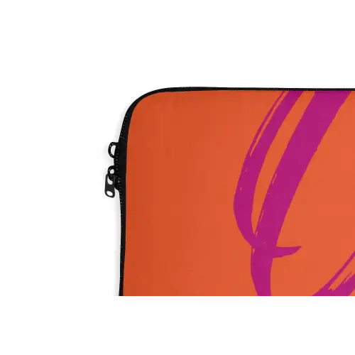 Oh la la - Oranje - Roze - Grafisch laptophoes neopreen klein -detail