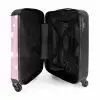 Roze achtergrond met witte stippen NBS - Handbagage koffer - Kinderen Unisex middel -binnenkant