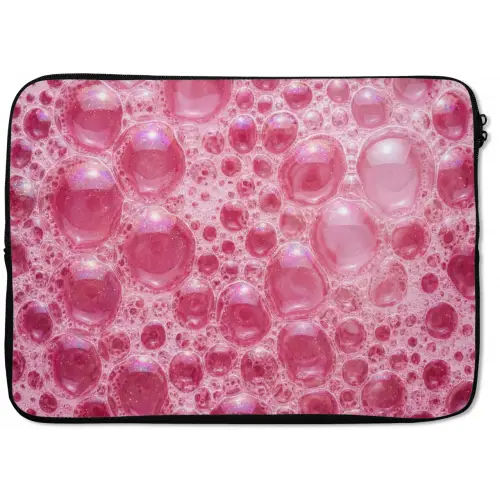 Roze - Schuim - Bubbels laptophoes neopreen klein -zkaufland3dotto