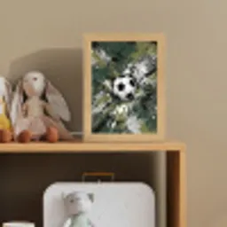 Voetbal - Verf - Spetters - Groen Light Box met kabel (Kinderlampje) klein -sfeer2_kind