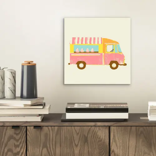 Ijskar - Retro - Softijsjes - Roze aluminium wit klein -sfeer1