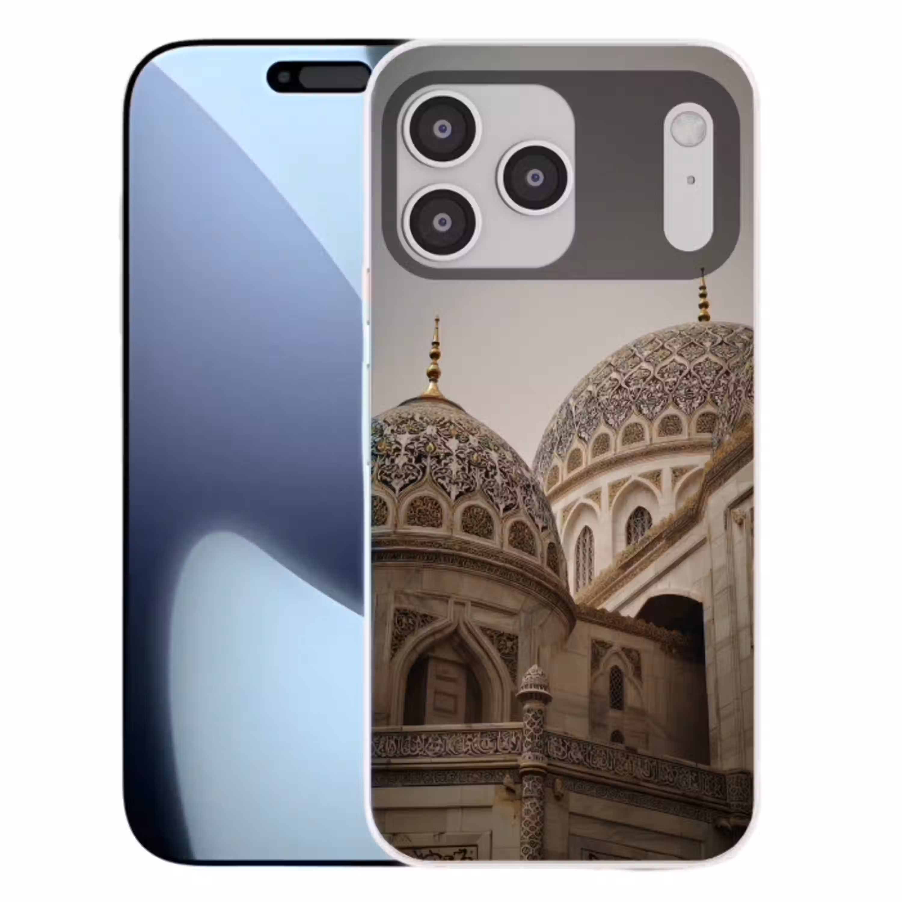 Mozaïekkoepels - Gouden spitsen - Islamitisch Telefoonhoesje iPhone 17 Pro Max klein -3d