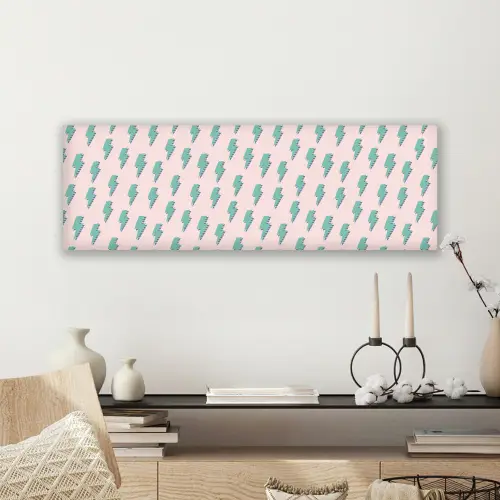 Patroon - Bliksem - Roze - Groen canvas 2cm klein 828 -sfeer6
