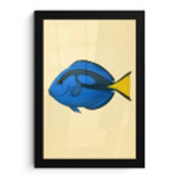 Blauw - Dory - Vis - Staartvin fotolijst zwart zonder passe partout klein -3d