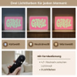 Grateful - Groen - Grafisch - Vloeiend Light Box met batterij (Wandlamp) middel -USP_lichtkleurDE