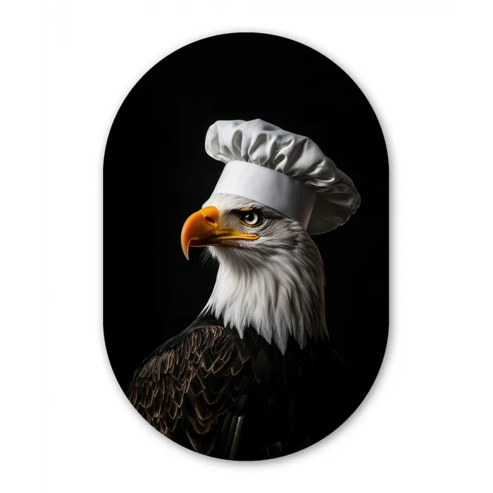 Arend -Amerika - Koksmuts - Vogel - Stoer Wandcirkel Ovaal Forex klein -3d