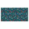 Golven - Retro - Blauw - Patroon Muismat XXL klein 681 -3d_leeg
