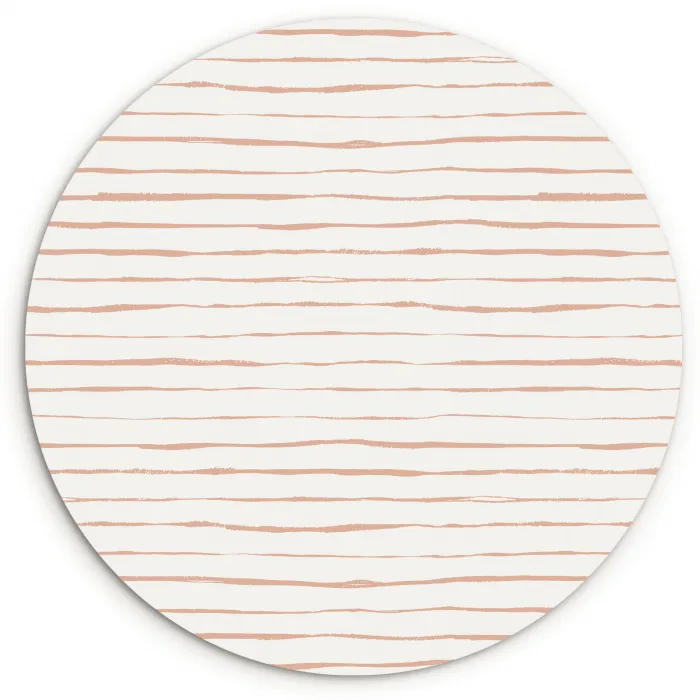 Terracotta - Strepen - Wit Wandcirkel plexiglas klein 852 -3d