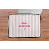 Focus on the good - Strepen - Roze - Smiley laptophoes neopreen klein -tafel