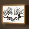 Bomen - Gezicht - Kunst - Abstract Light Box met batterij (Wandlamp) middel -z3d_website