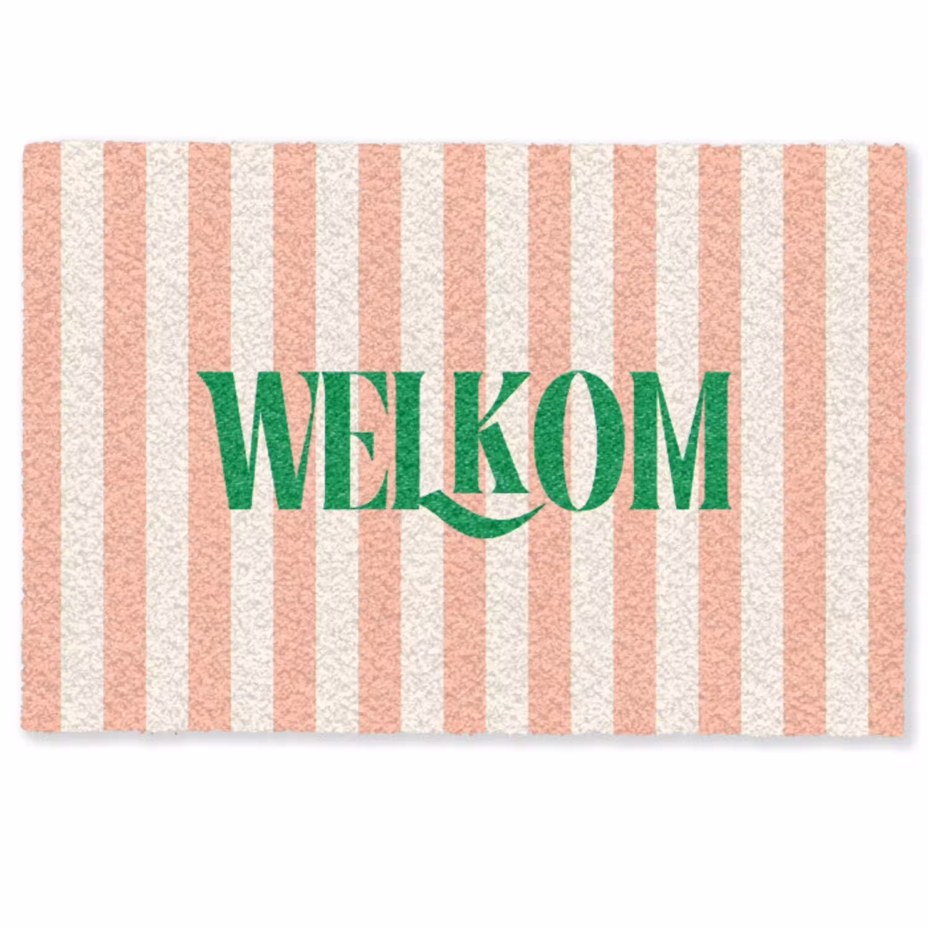 Zachtroze - Groen - Strepen - Welkom Deurmat klein -zkaufland3d