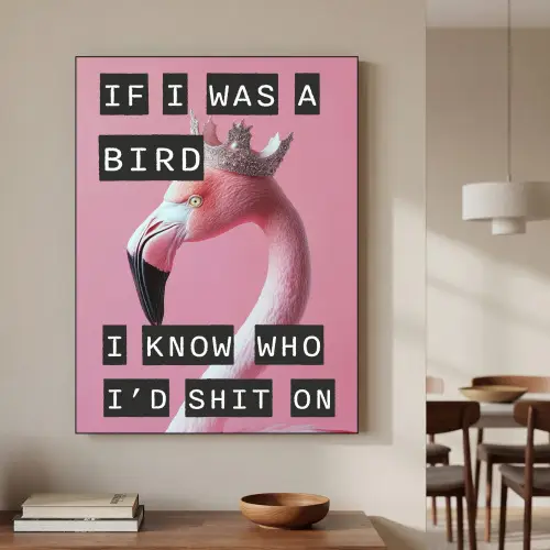 Flamingo - Roze - Vogel - Decoratie Textielframe - compleet frame klein -sfeer2