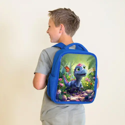 Donny Dino Kinderrugzak - Blauw middel -sfeer2