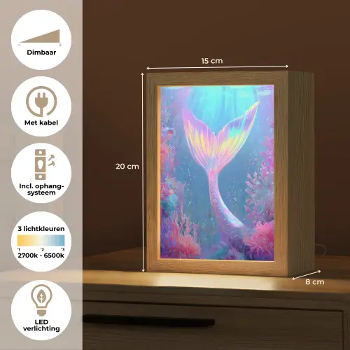 Zeemeerminnenstaart - Koraal - Water Light Box met kabel klein -USP_NL