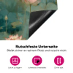 Botanisch - Bloemen - Roze Inductie beschermer vinyl 3mm klein 276 -zzzzzzz-lf-onderkant