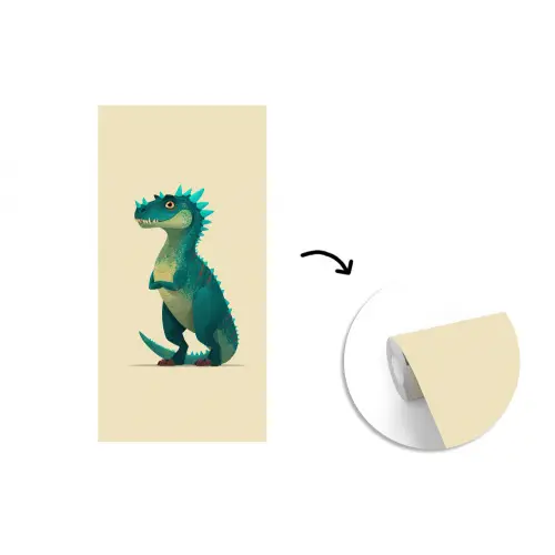 Dinosaurus - Turquoise - Stekels fotobehang vinyl groot -3d