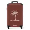 Palmbomen - Palmboom op mahoniebruine achtergrond NBS - Handbagage koffer - Kinderen Unisex middel -productfoto_recht