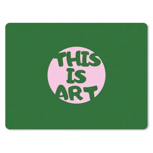 Cirkel - Roze - Tekst - Art muismat rubber klein -3d