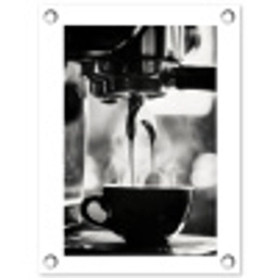 Coffee - Espresso - Koffiemachine - Kop tuinposter los doek klein -3d
