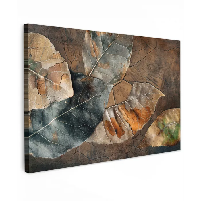 Bladeren - Bruin - Herfst - Natuur canvas 2cm klein -z3d