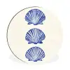 Schelpen - Blauw - Patroon Wandcirkel aluminium klein -3d