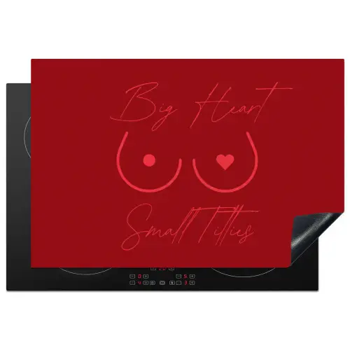 big heart small titties - Hart - Rood Inductie beschermer vinyl 3mm klein -3d