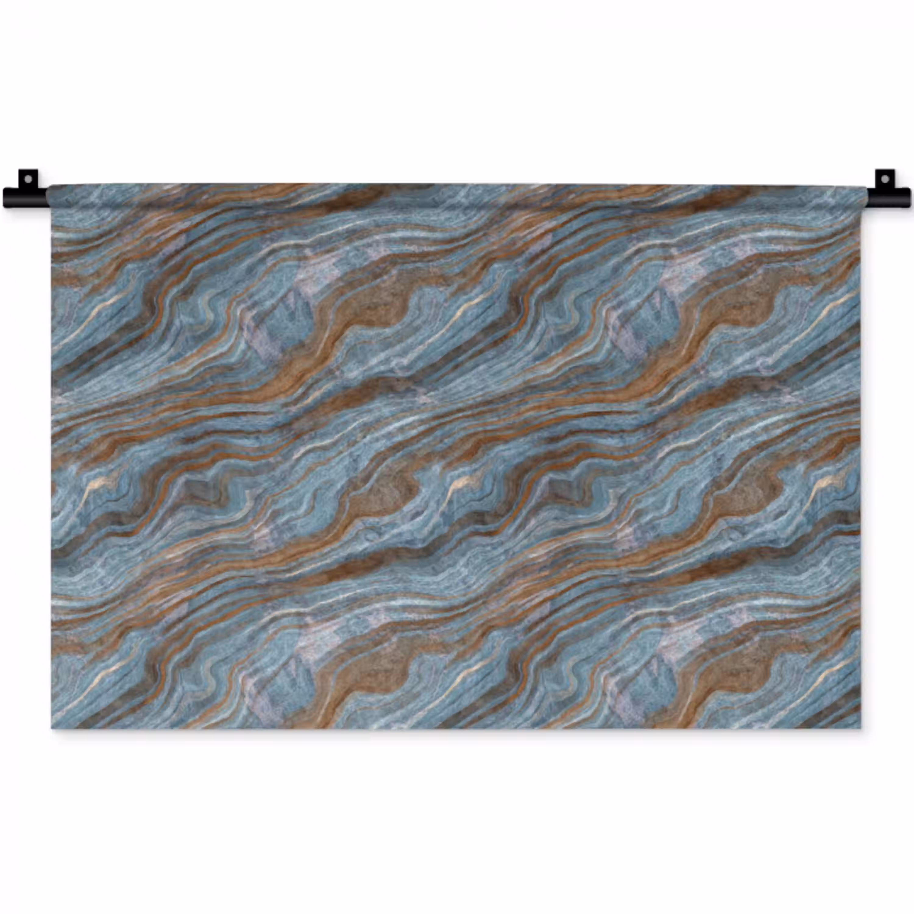 Patroon - Steen - Blauw Wandkleed katoen klein 269 -zz3d