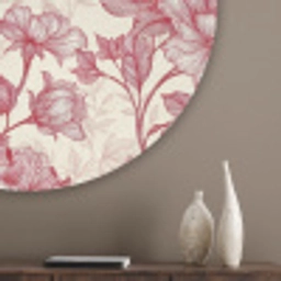 Pioenrozen - Modern -  Rood Akoestische PET Vilt - Rond klein 838 -sfeer5_closeup