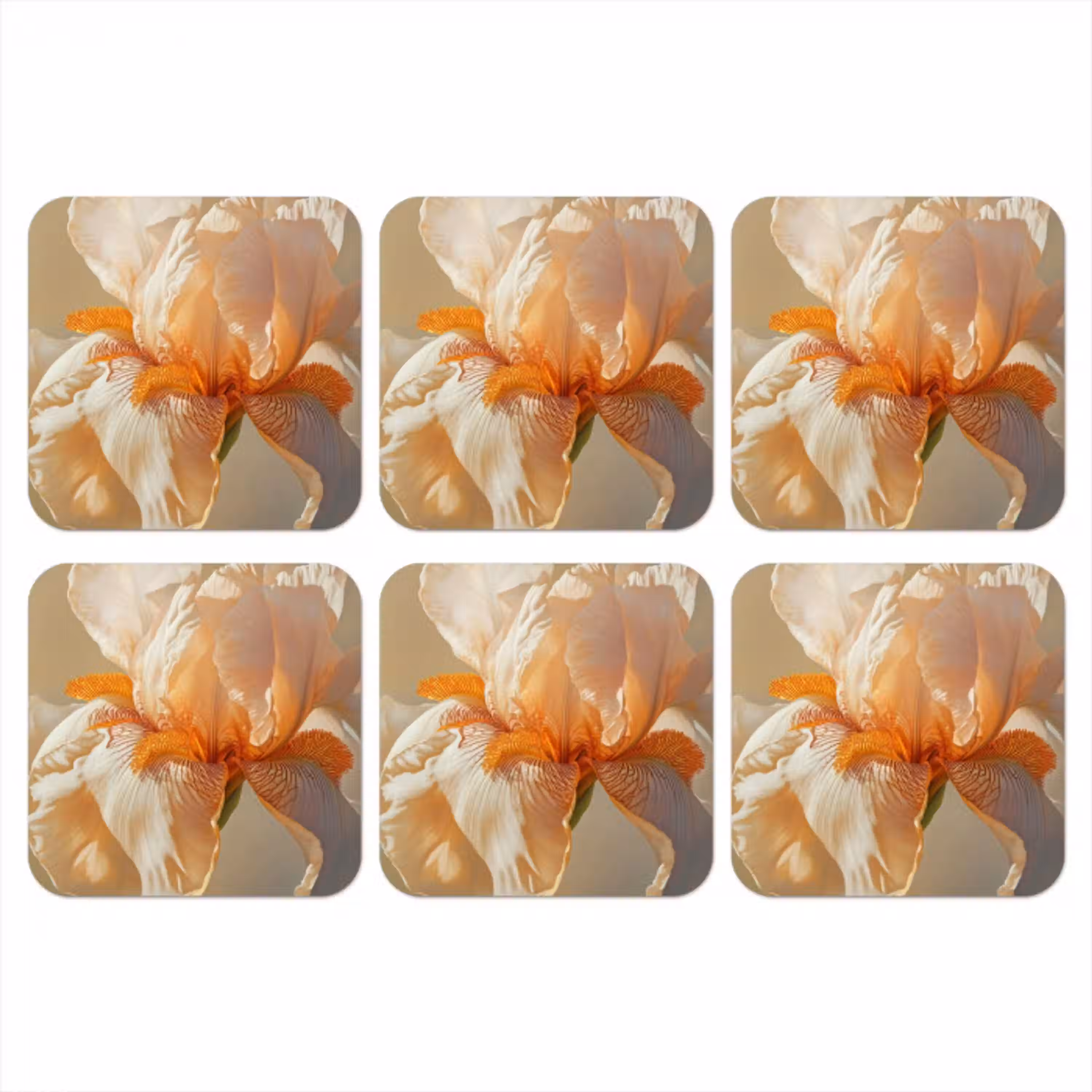 Close up - Oranje - Iris onderzetter kurk middel -3d
