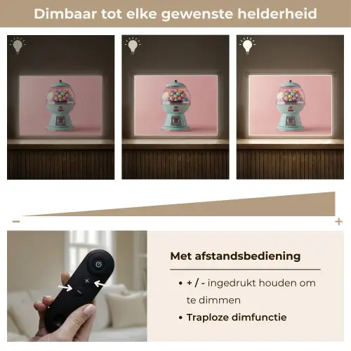 Kauwgom - Retro - Snoep - Roze Light Box met batterij (Wandlamp) middel -USP_dimbaarNL
