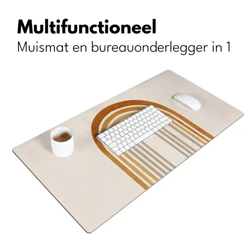 Minimalistisch - Boog - Lijnen - Beige Muismat XXL klein -sfeer4