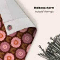 Retro - Madelief - Roze Balkonbeschermer Duitsland klein 596 -closeup_NL