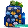 Bloemen op een donkerblauwe achtergrond Kinderrugzak - Blauw middel -inhoud_DE