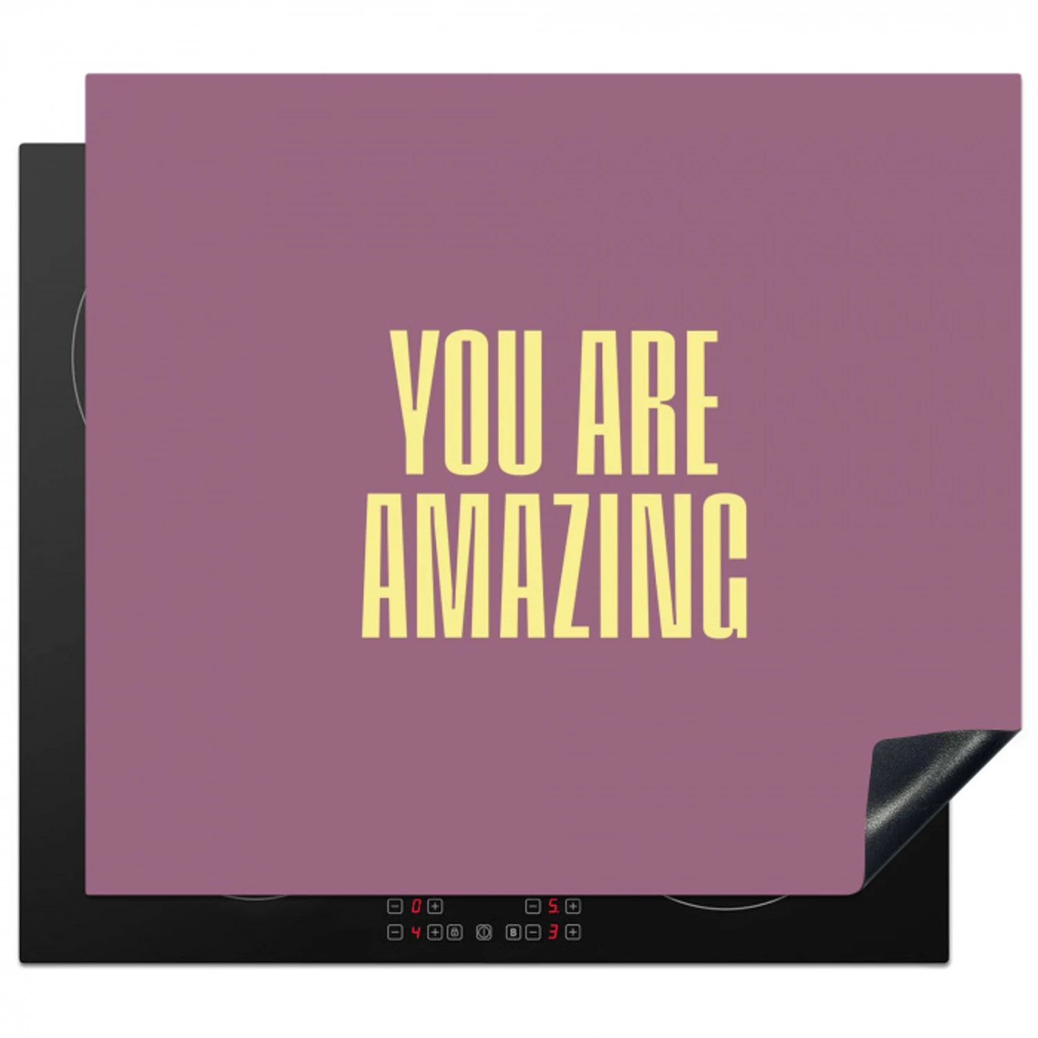 Tekst - Paars - Amazing Inductie beschermer vinyl 3mm middel -3d