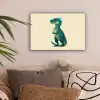 Dinosaurus - Turquoise - Stekels canvas 2cm klein -sfeer1