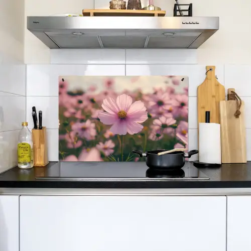 Bloemen - Paars - Wazig Inductie beschemer met haakjes klein -sfeer2