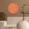 Retro - Golvend - Oranje Wandcirkel kunststof plaat 5mm dik klein 188 -sfeer1