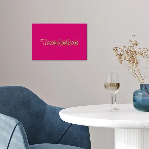 Toedeloe - Groen - Roze poster papier klein -sfeer3